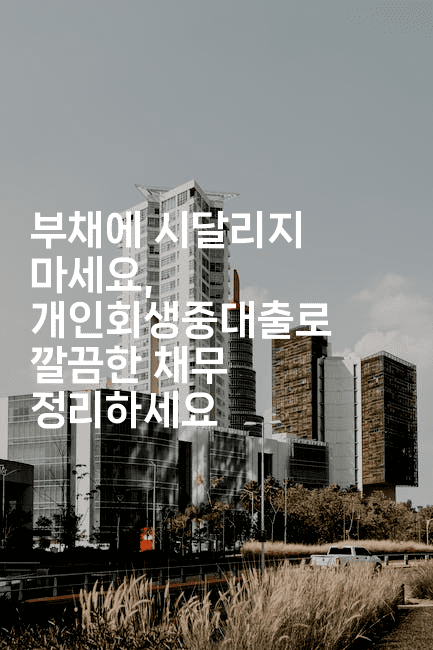 부채에 시달리지 마세요, 개인회생중대출로 깔끔한 채무 정리하세요-국보대표